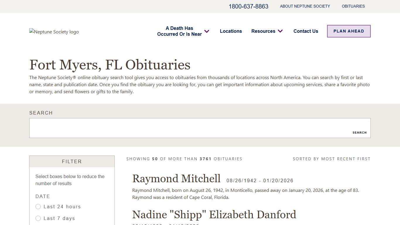 Fort Myers, FL Obituaries Find Fort Myers Obituaries